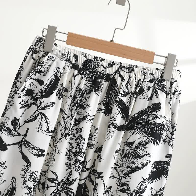 Ownkoti Monochrome Botanical Print Pajama Set - image 7