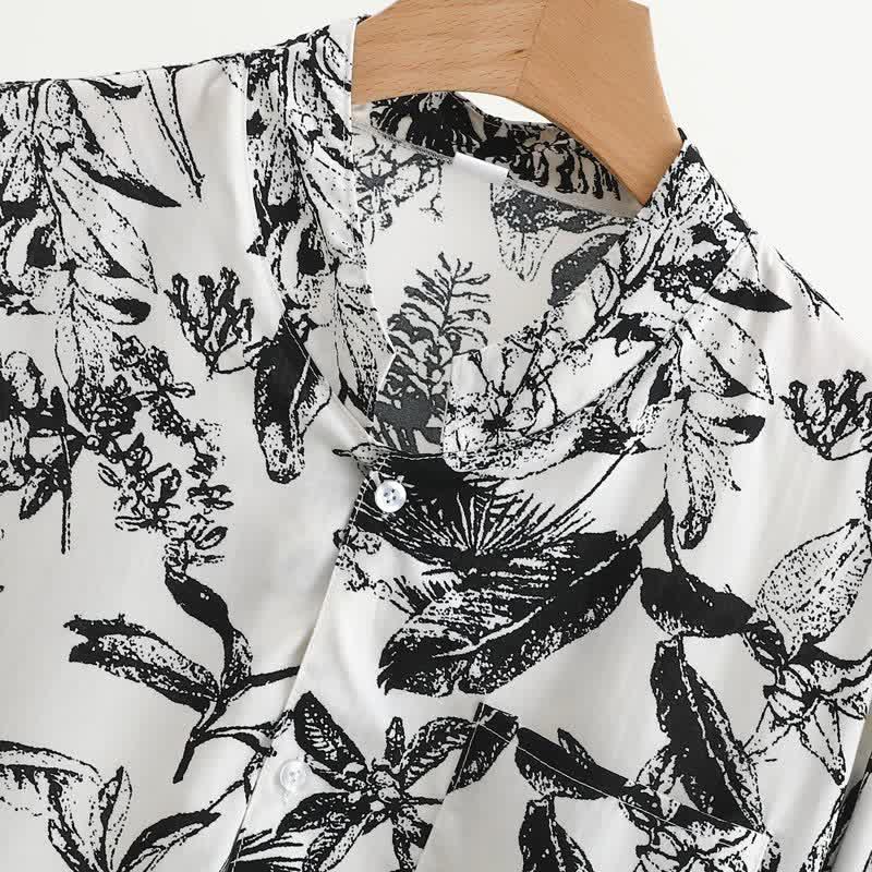 Ownkoti Monochrome Botanical Print Pajama Set - image 2
