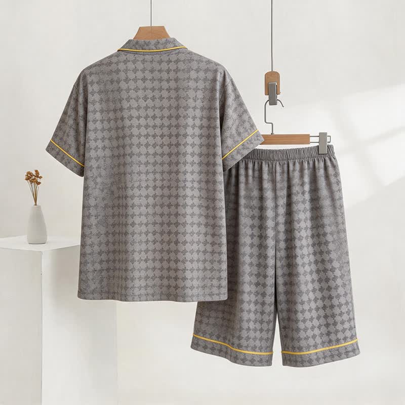 Ownkoti Grey Geometric V-Neck Loungewear Set - image 2