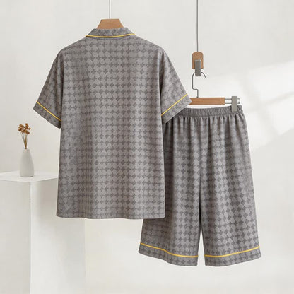 Ownkoti Grey Geometric V-Neck Loungewear Set - image 2