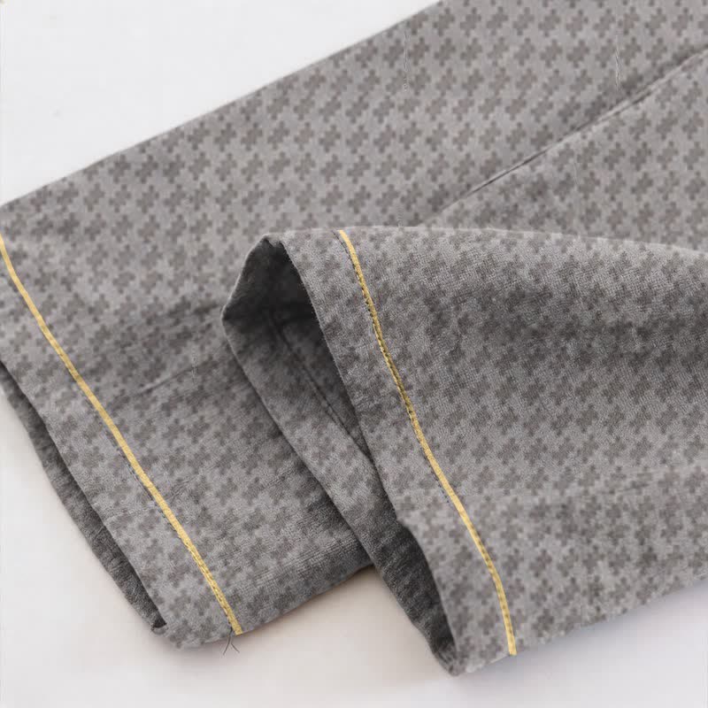 Ownkoti Grey Geometric V-Neck Loungewear Set - image 4