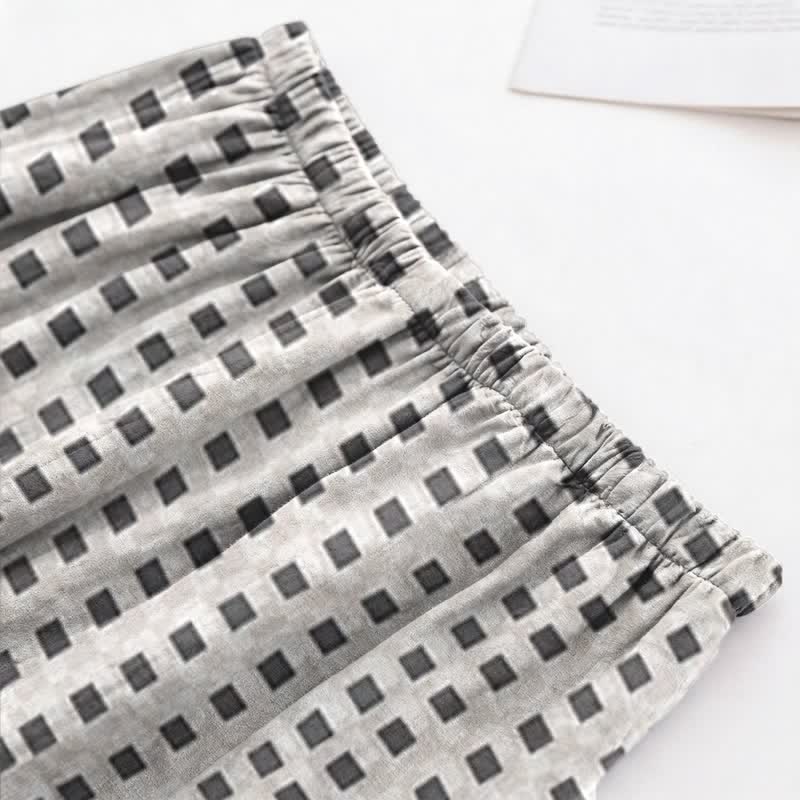 Ownkoti Unisex Mini Check V-Neck Pajama Set - image 3
