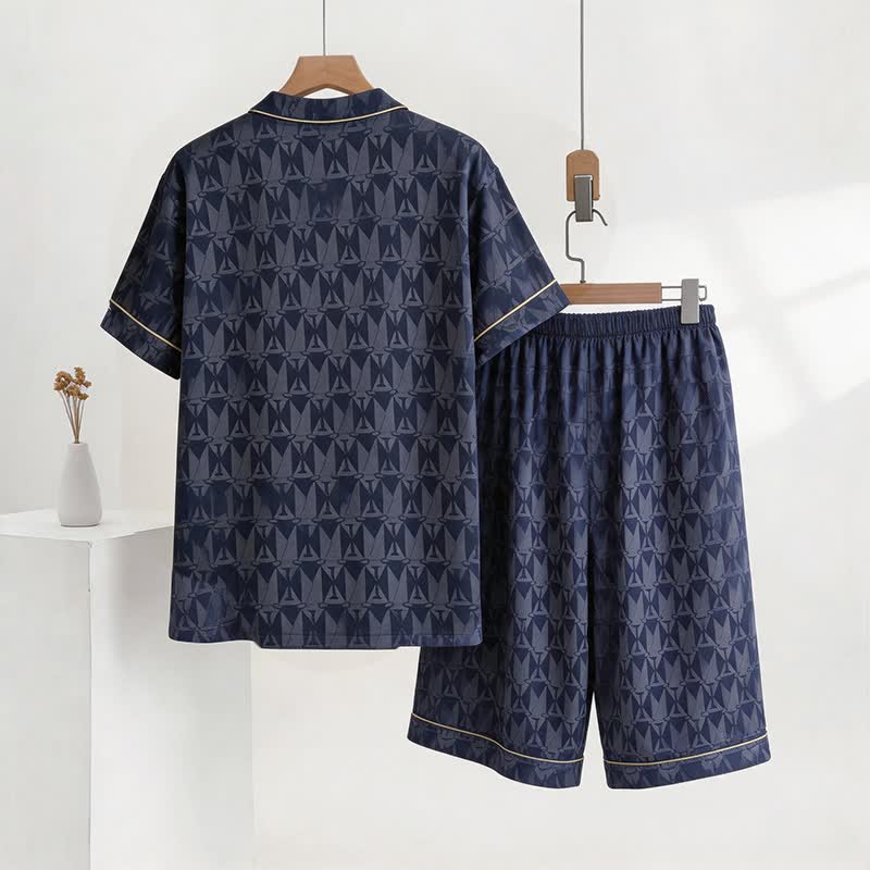 Ownkoti Navy Geometric Pattern Loungewear Set - image 2