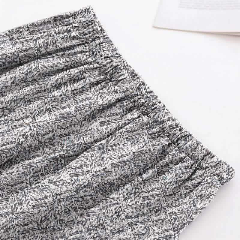 Ownkoti Gray Abstract Linear Cotton Pajama Set - image 4