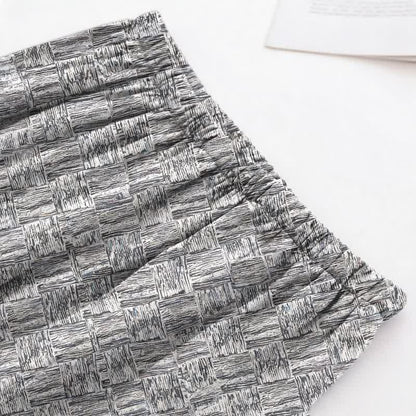Ownkoti Gray Abstract Linear Cotton Pajama Set - image 4