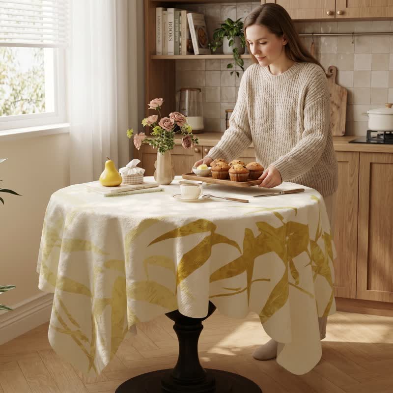 Ownkoti Country Style Botanical Leaf Print Tablecloth - image 1