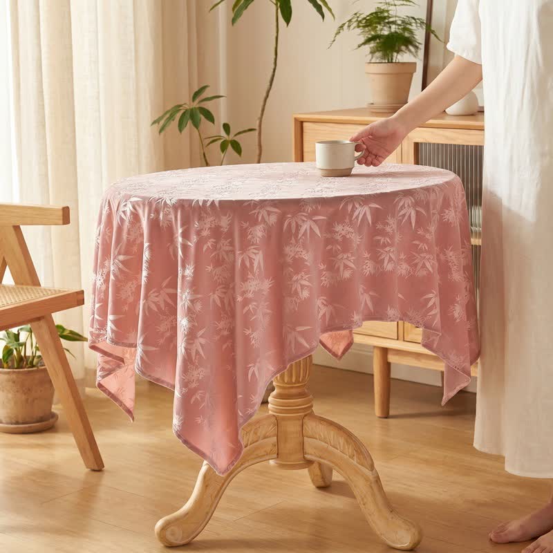 Ownkoti Pink Elegant Bamboo Jacquard Tablecloth - image 1