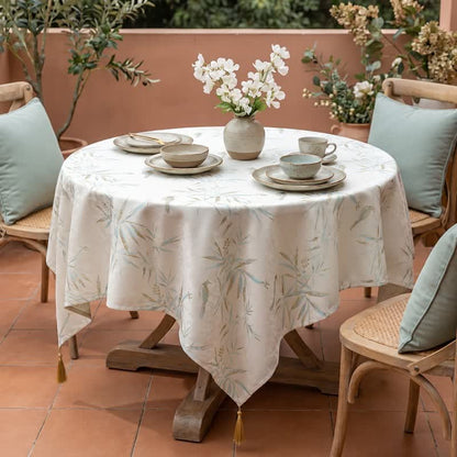 Ownkoti Elegant Bamboo Leaf Tassel Tablecloth - image 1