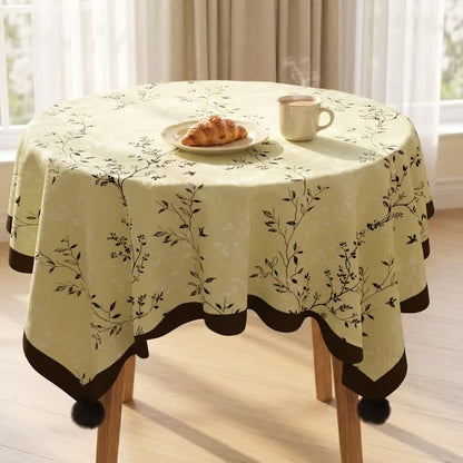 Ownkoti Rustic Style Botanical Tassel Tablecloth - image 1