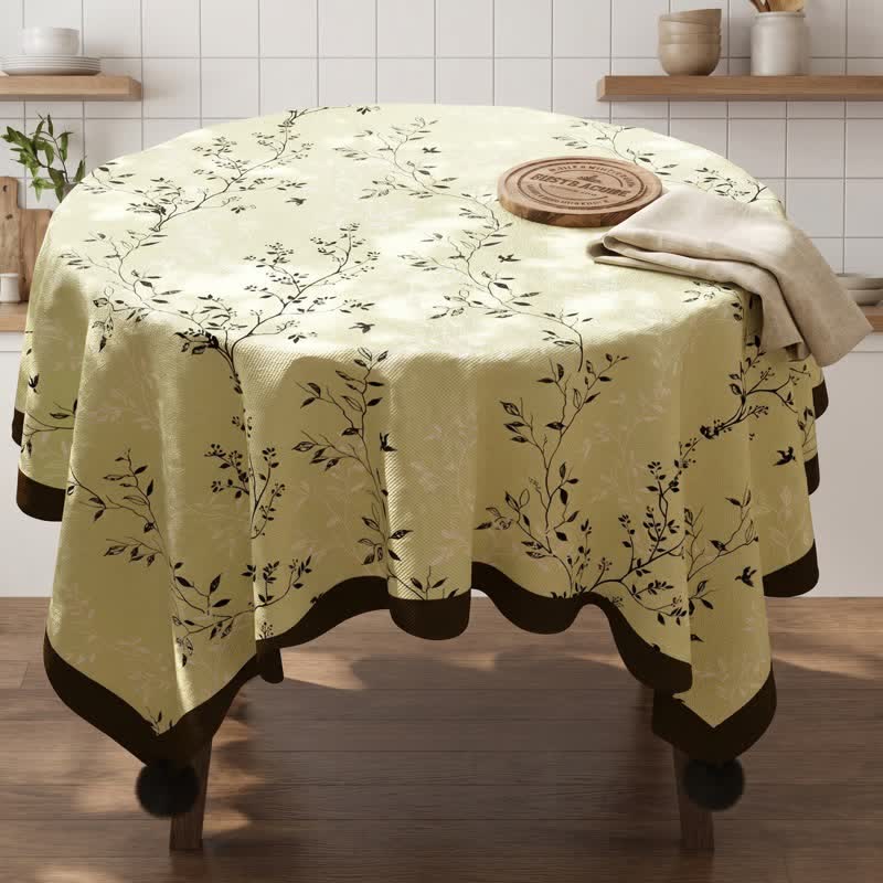 Ownkoti Rustic Style Botanical Tassel Tablecloth - image 2