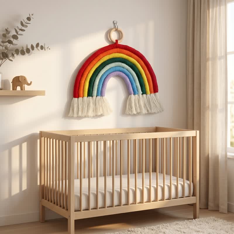 Ownkoti Boho Rainbow Macrame Cotton Wall Hanging - image 3