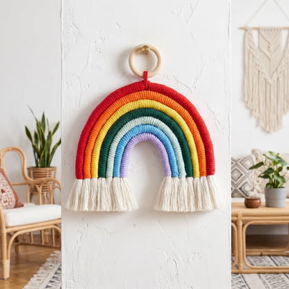Ownkoti Boho Rainbow Macrame Cotton Wall Hanging - image 2