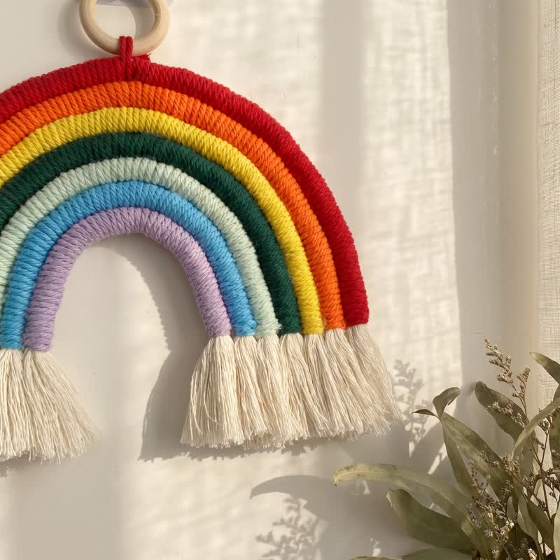 Ownkoti Boho Rainbow Macrame Cotton Wall Hanging - image 4