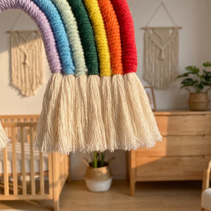 Ownkoti Boho Rainbow Macrame Cotton Wall Hanging - image 5