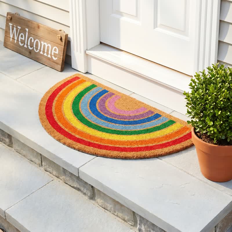 Ownkoti Rainbow Non-Slip Entryway Coir Area Rug - image 3