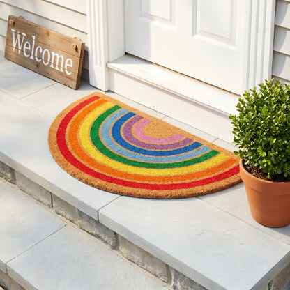 Ownkoti Rainbow Non-Slip Entryway Coir Area Rug - image 3