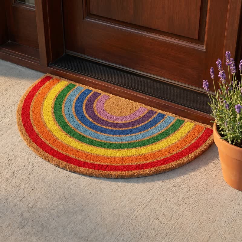 Ownkoti Rainbow Non-Slip Entryway Coir Area Rug - image 1
