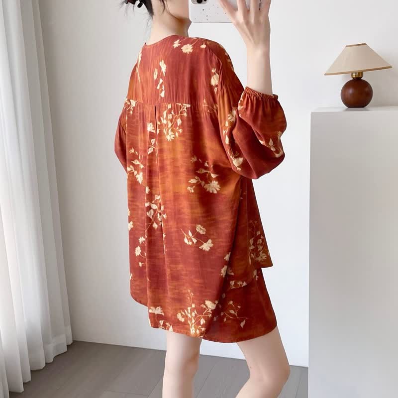 Ownkoti Botanical Floral Button Front Women's Pajamas - image 3