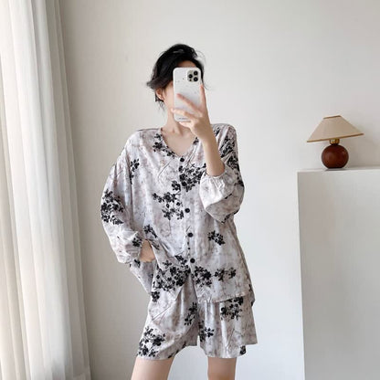 Ownkoti Retro Floral Button Front Women's Pajamas - image 2