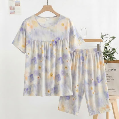 Ownkoti Misty Blue Floral Loungewear Set - Blue - XXL - image 0