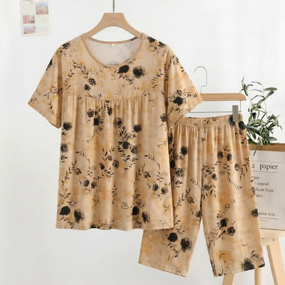 Ownkoti Vintage Floral Short Sleeve Women's Pajamas - image 0