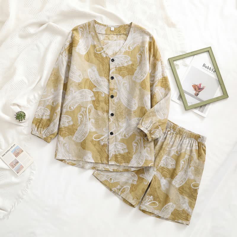 Ownkoti Paisley Print V-Neck Pajama Set - image 1