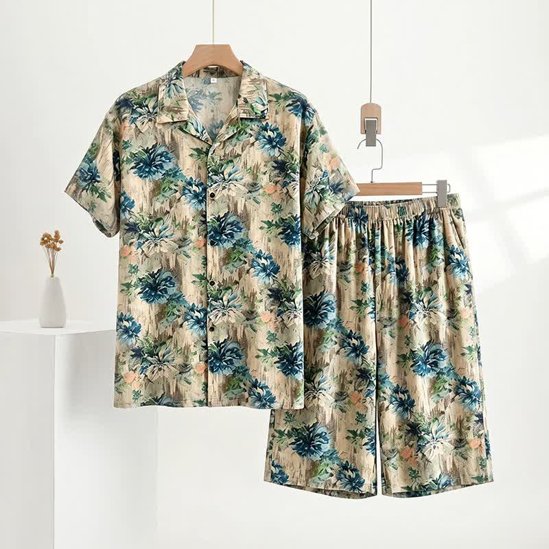 Ownkoti Unisex Floral Print Loungewear Set - Green - 5XL - image 0