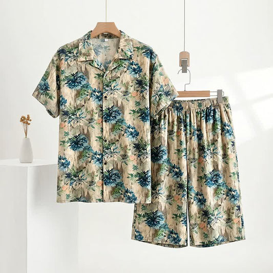 Ownkoti Unisex Floral Print Loungewear Set - Green - 5XL - image 0