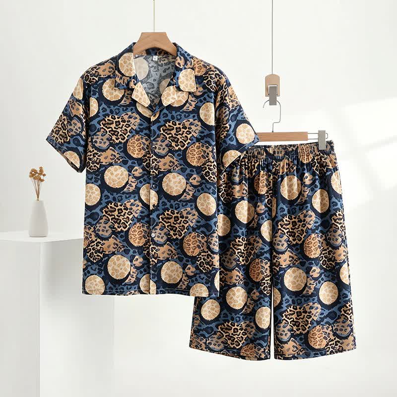 Ownkoti Navy Leopard Print Loungewear Set - Navy - 5XL - image 0