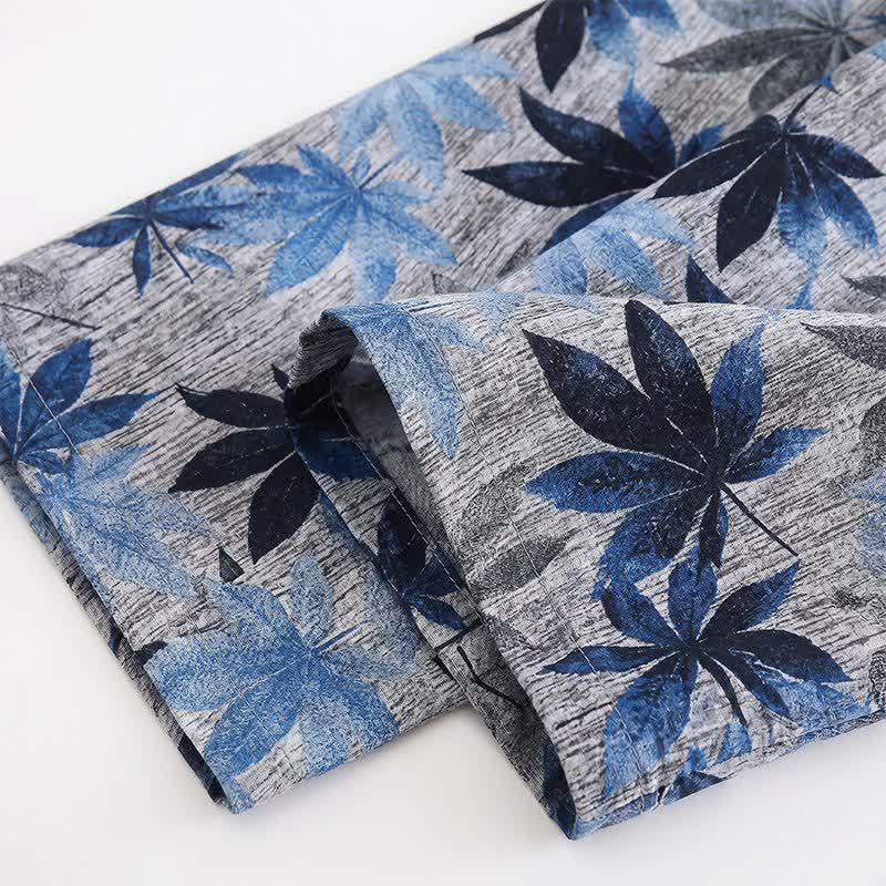 Ownkoti Unisex Blue Leaf Print Pajama Set - image 6