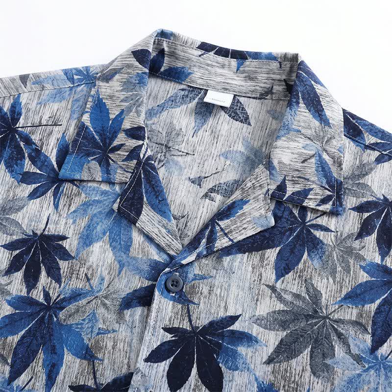Ownkoti Unisex Blue Leaf Print Pajama Set - image 4