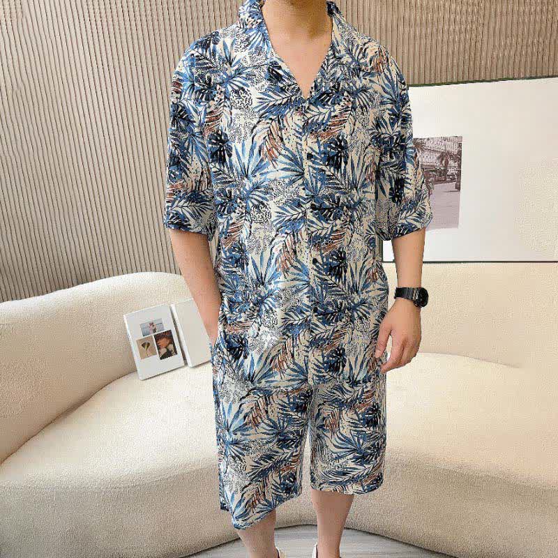 Ownkoti Tropical Leaf Print Loungewear Set - image 2