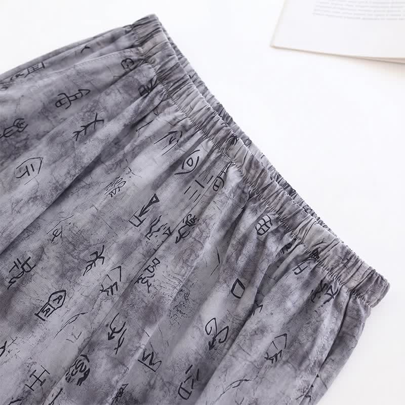 Ownkoti Gray Vintage Symbol Print Loungewear Set - image 4