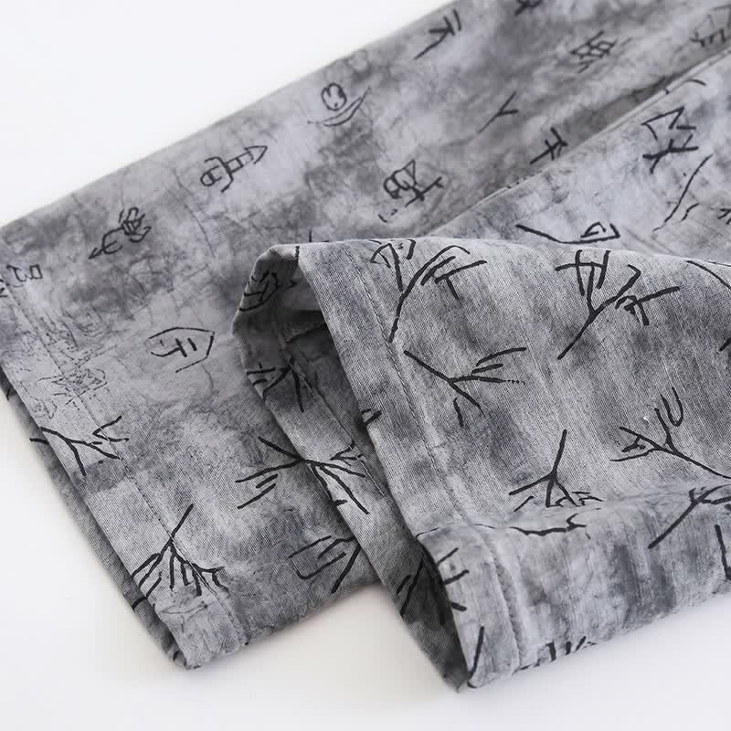 Ownkoti Gray Vintage Symbol Print Loungewear Set - image 5