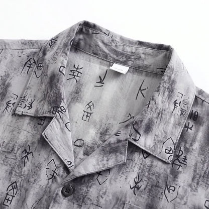 Ownkoti Gray Vintage Symbol Print Loungewear Set - image 3