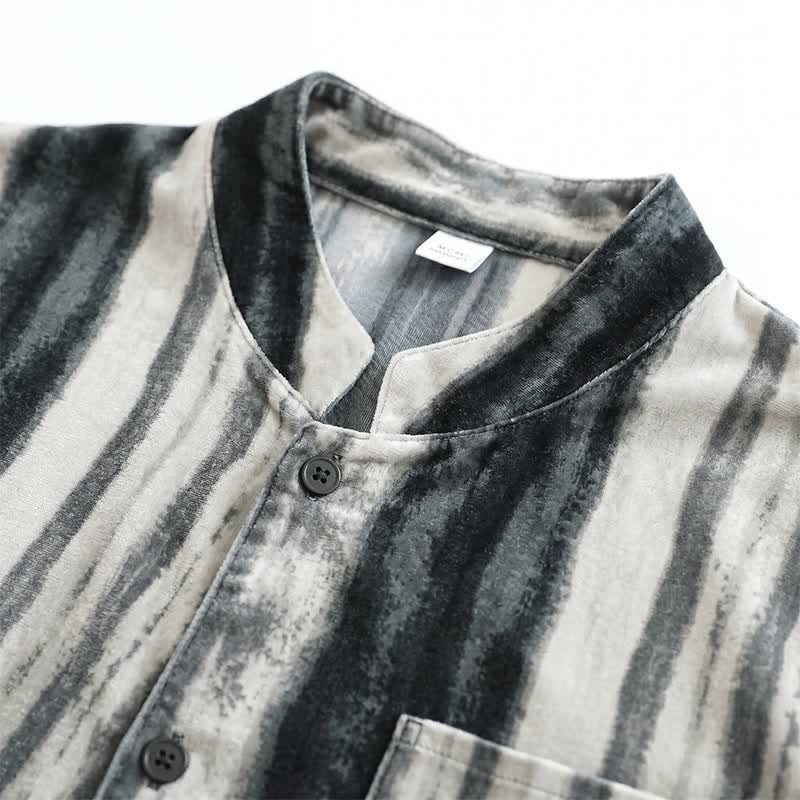 Ownkoti Unisex Ink Stripe Mandarin Collar Pajamas - image 3