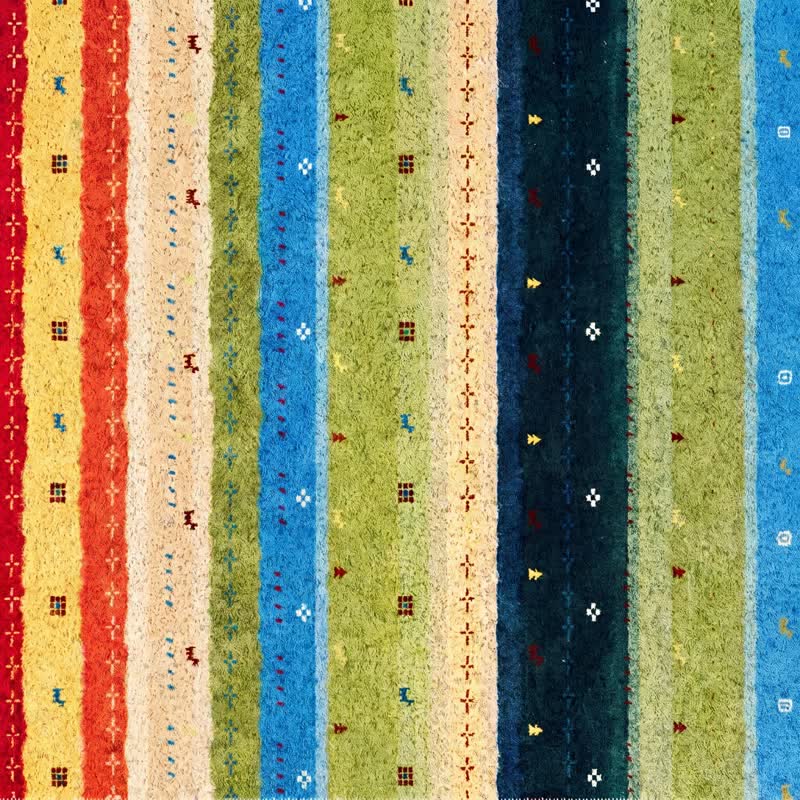 Ownkoti Boho Rainbow Striped PVC Non-Slip Rug - image 6