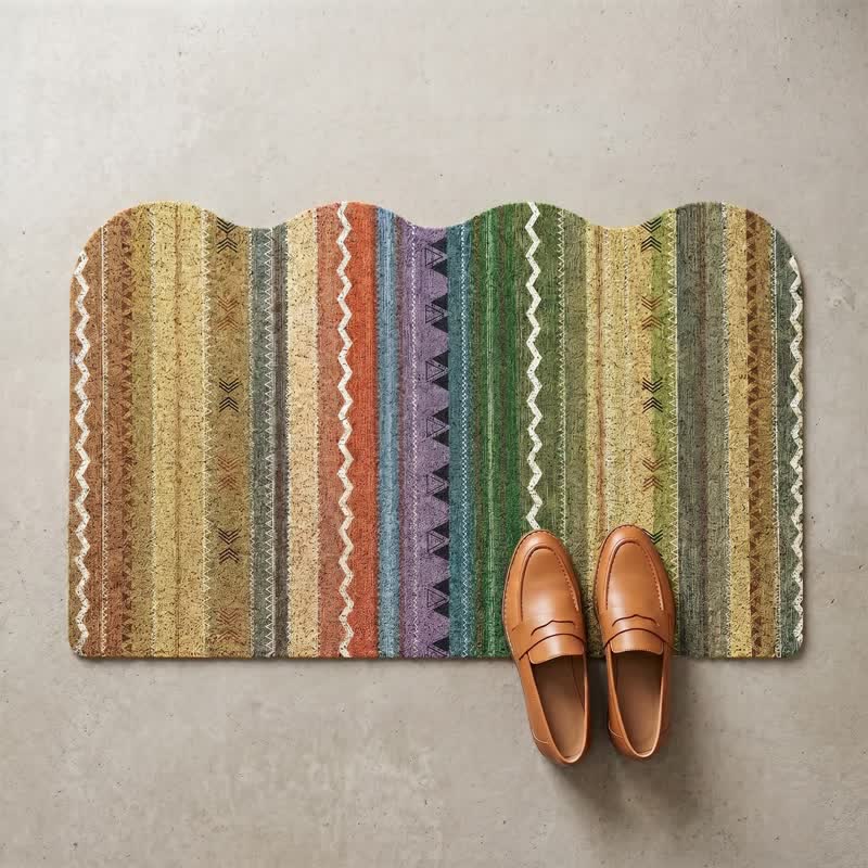 Ownkoti Vintage Rainbow Striped Non-Slip Entry Rug - image 1
