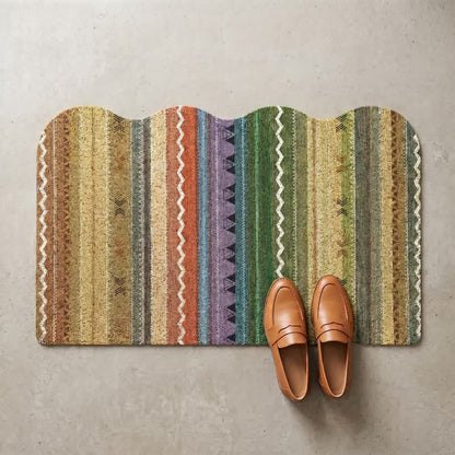 Ownkoti Vintage Rainbow Striped Non-Slip Entry Rug - image 1