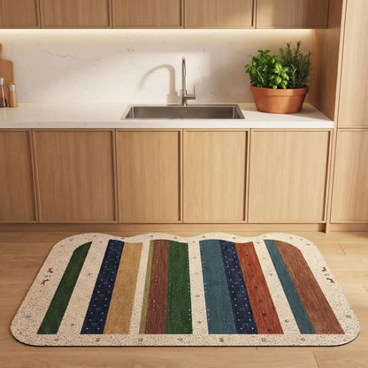 Ownkoti Bohemian Wavy Edge Striped Door Rug - image 1