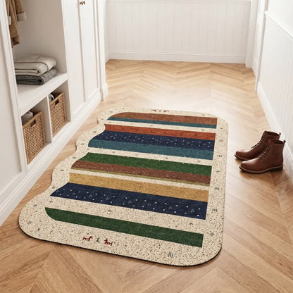 Ownkoti Bohemian Wavy Edge Striped Door Rug - image 2