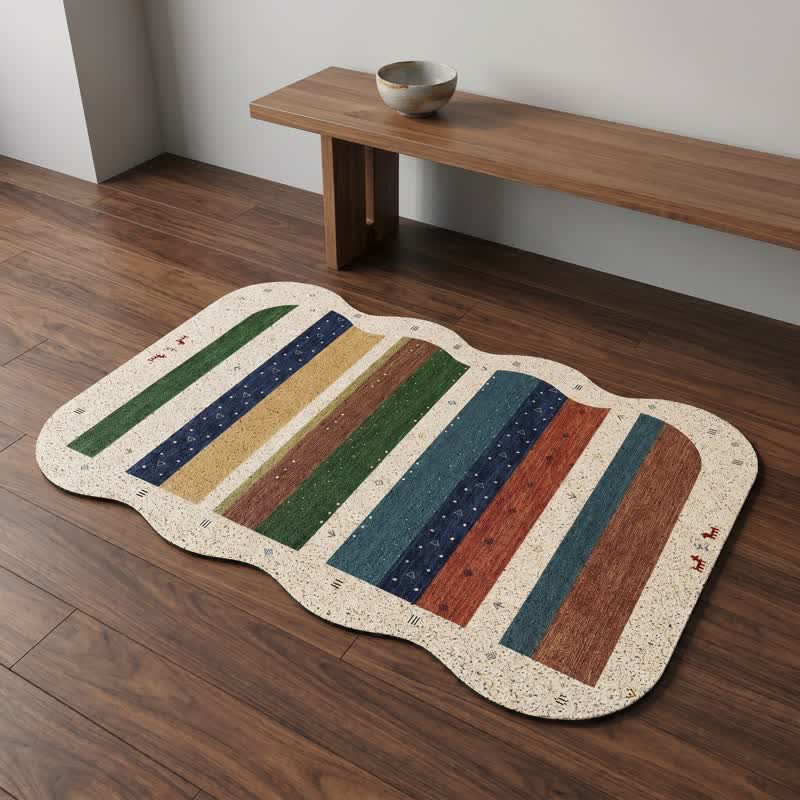 Ownkoti Bohemian Wavy Edge Striped Door Rug - image 4