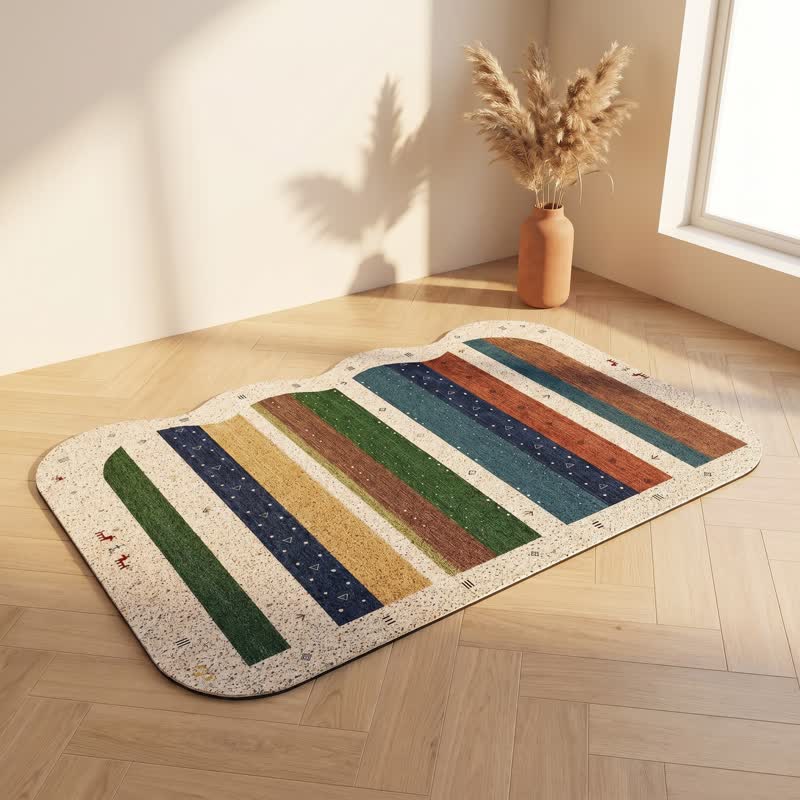 Ownkoti Bohemian Wavy Edge Striped Door Rug - image 3