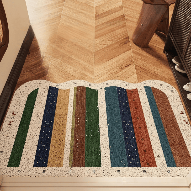 Ownkoti Bohemian Wavy Edge Striped Door Rug - 35'' × 47'' - image 0