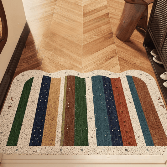 Ownkoti Bohemian Wavy Edge Striped Door Rug - 35'' × 47'' - image 0