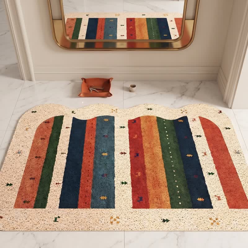 Ownkoti Vintage Tribal Rainbow PVC Door Rug - image 2