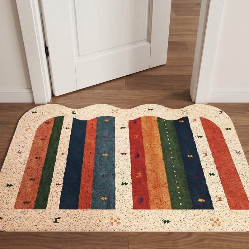 Ownkoti Vintage Tribal Rainbow PVC Door Rug - image 3