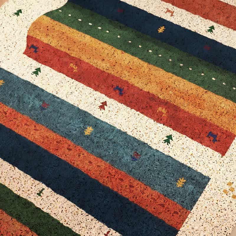 Ownkoti Vintage Tribal Rainbow PVC Door Rug - image 4