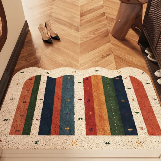 Ownkoti Vintage Tribal Rainbow PVC Door Rug - 35'' × 47'' - image 0