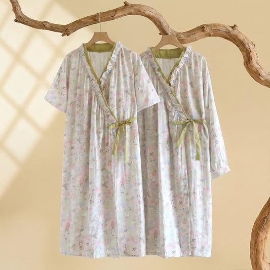 Ownkoti Fairytale Cottagecore Cotton Gauze Yukata Dress - image 0